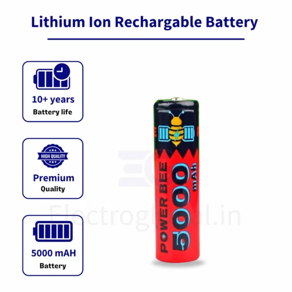 Powerbee Hobby Grade Lithium Ion 18650 Battery with 5000mAh - Li Ion Battery Types