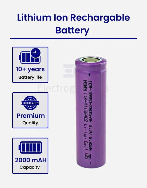 18650 Li-ion 2500mAh Rechargeable Battery- High-Capacity-2