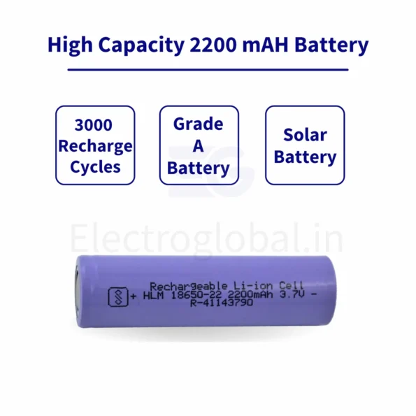 High-Capacity 18650 Li-ion 2200mAh Rechargeable Battery | Long Lithium Ion Battery Life