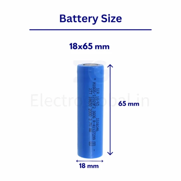 18650 Li-ion 2000mAh Rechargeable Battery - Durable and Long-lasting Lithium Ion Battery Life